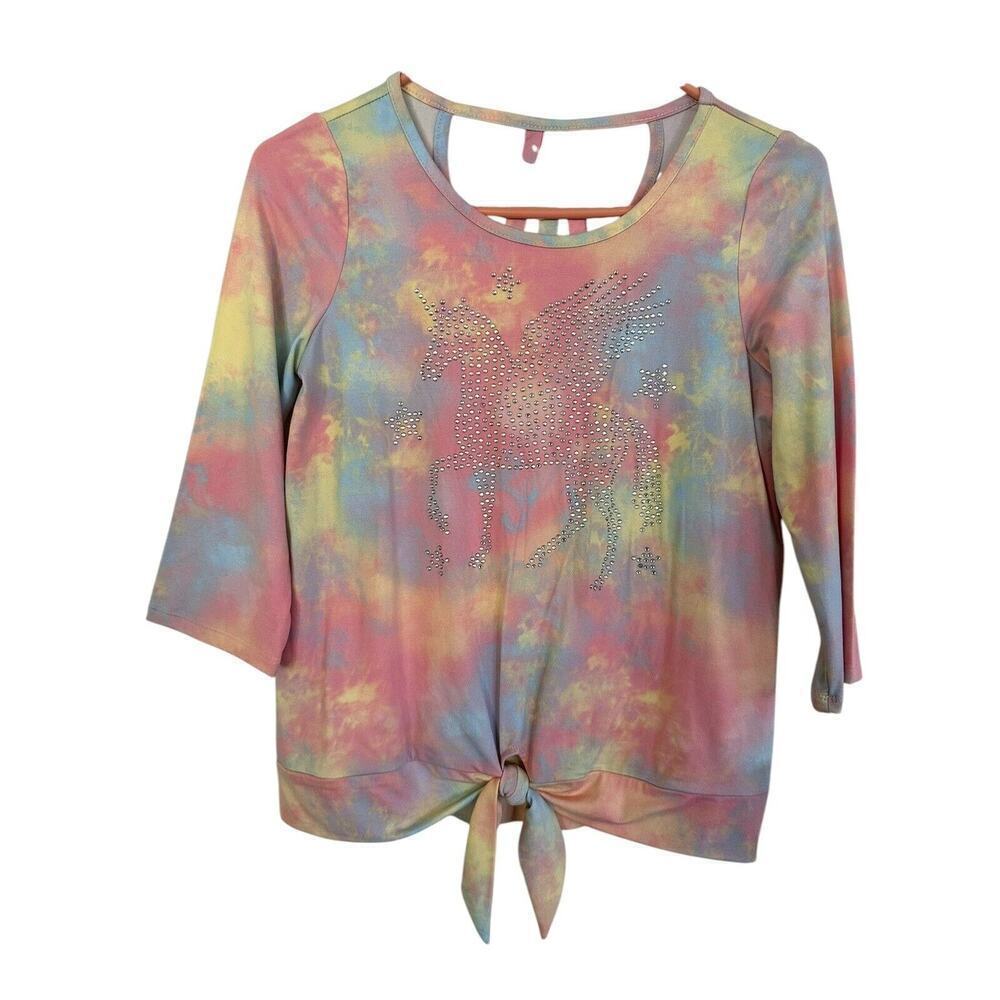 Beautees Big Girls Tie-Dyed Shirt in tween Size Large NWT